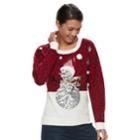 Women's Embellished Christmas Sweater, Size: Medium, Multicolor