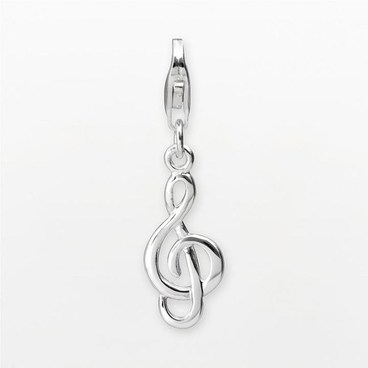 Personal Charm Sterling Silver Treble Clef Charm, Women's