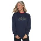 Women's Holiday Crewneck Graphic Sweatshirt, Size: Xxl, Brt Blue