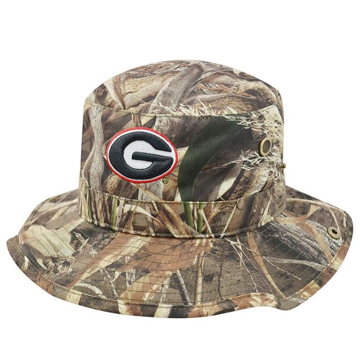 Adult Top Of The World Georgia Bulldogs Realtree Camouflage Boonie Max Bucket Hat, Green Oth