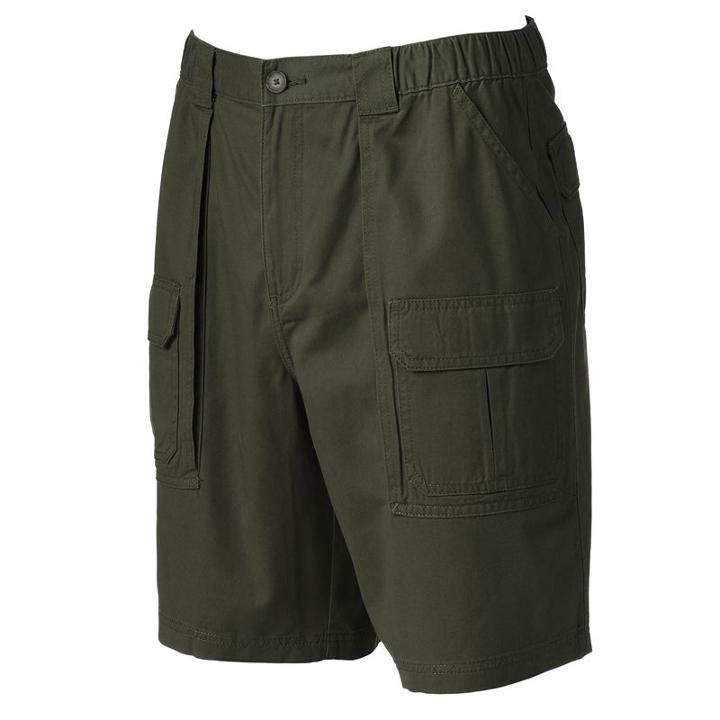 Men's Croft & Barrow&reg; Side Elastic Cargo Shorts, Size: 42, Dark Green