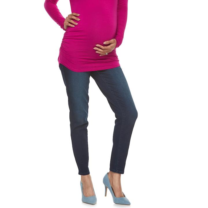 Maternity A:glow Full Belly Panel Jeggings, Women's, Size: 12 Sh-mat, Dark Blue