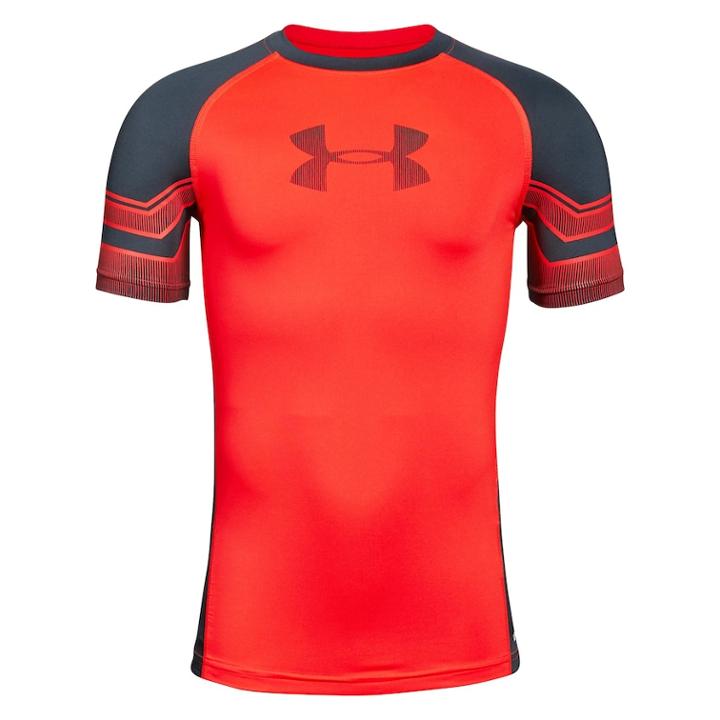 Boys 8-20 Under Armour Graphic Tee, Size: Small, Neon Coral Gray