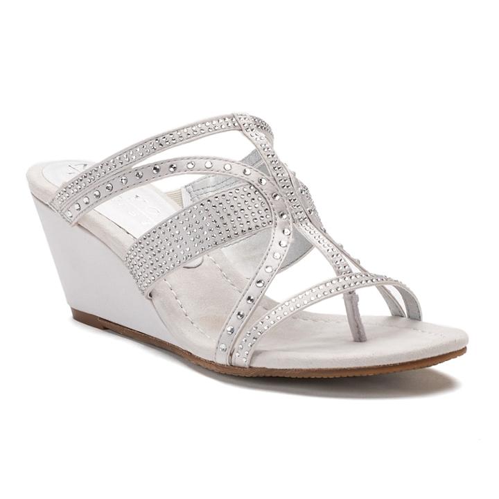New York Transit Brightest Move Women's Wedge Sandals, Size: Medium (9.5), Silver