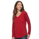Women's Sonoma Goods For Life&trade; Essential V-neck Tee, Size: Small, Med Red