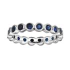 Stacks And Stones Sterling Silver Lab-created Sapphire Eternity Stack Ring, Women's, Size: 5, Blue