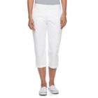 Women's Croft & Barrow&reg; Essential Button-hem Twill Capris, Size: 4, White