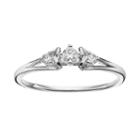 Sterling Silver 1/6 Carat T.w. Diamond 3-stone Promise Ring, Women's, Size: 7, White