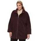 Plus Size D.e.t.a.i.l.s Sweater Fleece Poncho Jacket, Women's, Size: 1xl, Med Purple