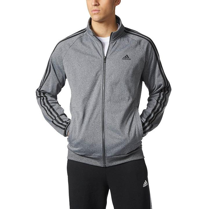 Big & Tall Adidas Essential Heathered Tricot Track Jacket, Men's, Size: Xl Tall, Dark Grey