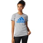 Women's Adidas Classic Logo Tee, Size: Medium, Med Grey