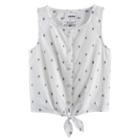 Girls 4-12 Sonoma Goods For Life&trade; Dot Tie-front Top, Size: 6, White