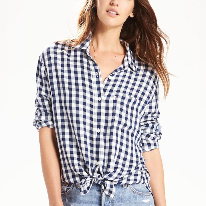 Women's Levi's Boyfriend Shirt, Size: Small, Blue (navy)