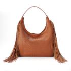 Sonoma Goods For Life&trade; Amelia Basket Weave & Long Fringe Slouchy Hobo, Women's, Brown