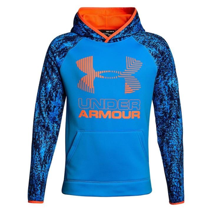 Boys 8-20 Under Armour Performance Hoodie, Size: Large, Mako Blue Magma Orange