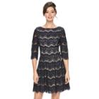 Women's Jessica Howard Scalloped Lace A-line Dress, Size: 16, Blue (navy)