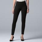 Women's Simply Vera Vera Wang Everyday Luxury Scuba High-waisted Skinny Pants, Size: Large, Black