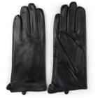 Women's Journee Collection Leather Lined Gloves, Size: Small, Black
