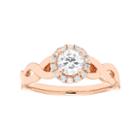 14k Gold 5/8 Carat T.w. Igl Certified Diamond Halo Engagement Ring, Women's, Size: 6.50, White