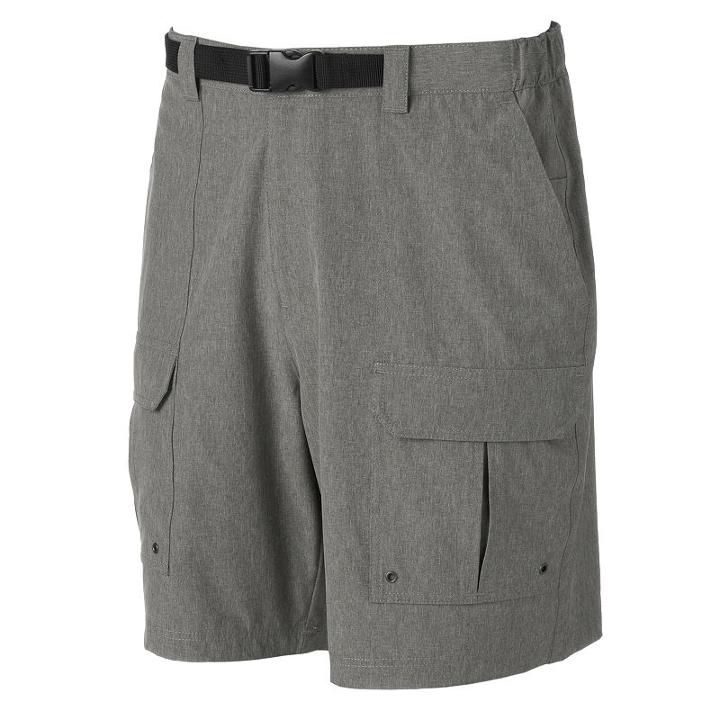 Men's Croft & Barrow&reg; Outdoor Belted Cargo Stretch Shorts, Size: 44, Dark Grey