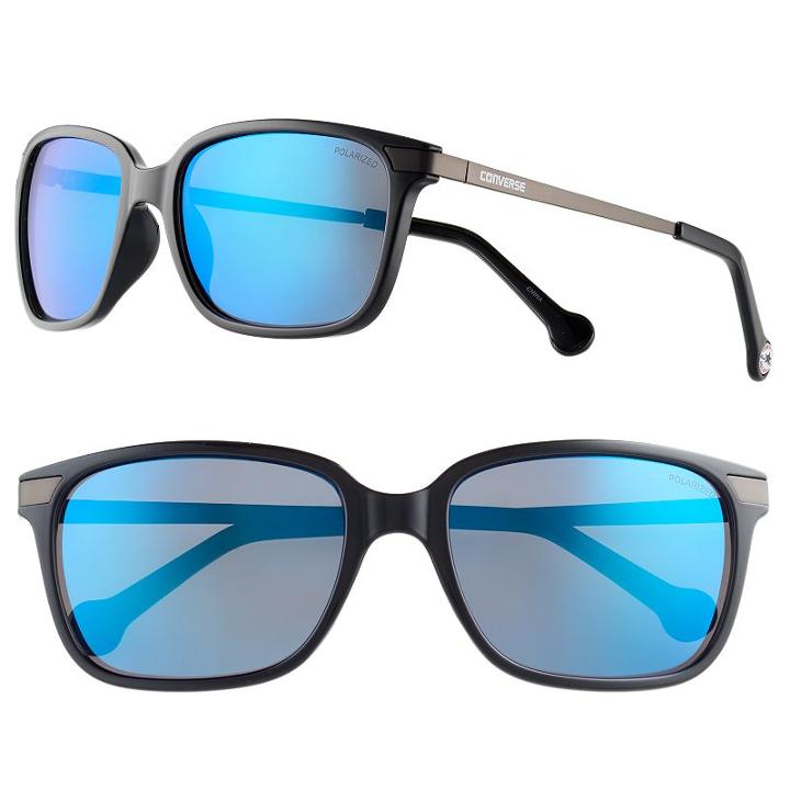 Women's Converse Polarized Mirrored Cat's-eye Sunglasses, Black