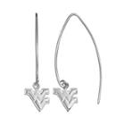 Dayna U West Virginia Mountaineers Sterling Silver Hook Earrings, Women's, Grey