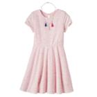 Girls 7-16 Four Threads Space-dyed Skater Dress With Removable Tassel Necklace, Girl's, Size: 12, Orange Oth