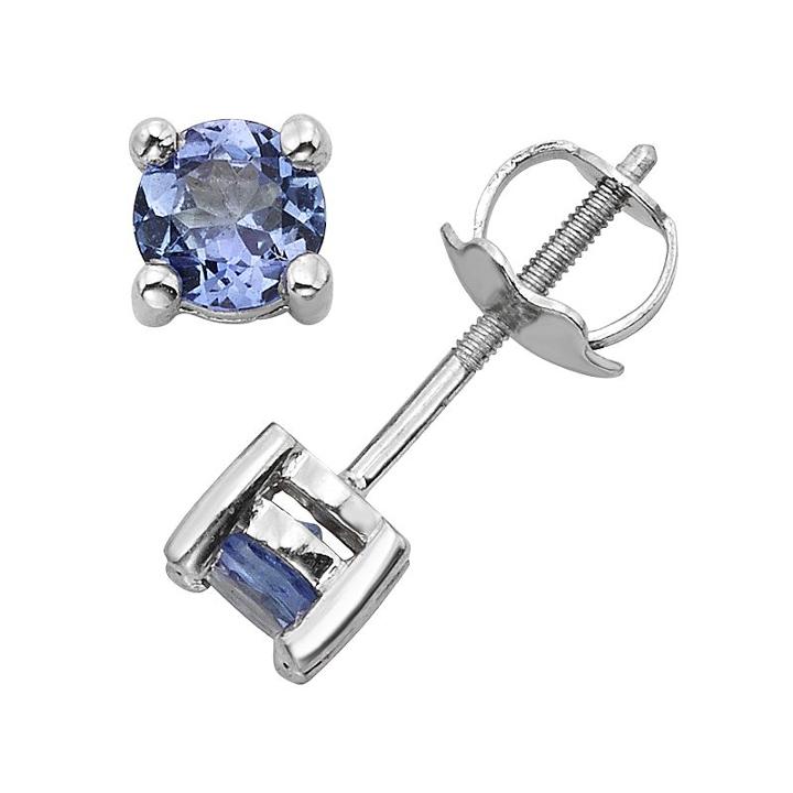 The Regal Collection Tanzanite 14k White Gold Stud Earrings, Women's, Purple