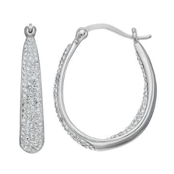 Sterling 'n' Ice Sterling Silver Crystal Inside Out U-hoop Earrings, Women's, White