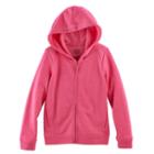 Girls 4-10 Jumping Beans&reg; Zip-front Hoodie With Sparkle Details, Size: 10, Pink