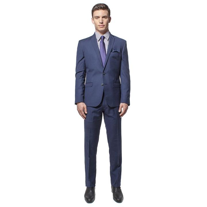 Men's Nick Dunn Modern-fit Unhemmed Suit, Size: 44l 37, Blue (navy)