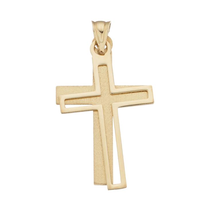 14k Gold Dual Cross Pendant, Women's
