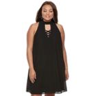 Juniors' Plus Size Speechless Choker Shift Dress, Teens, Size: 3xl, Oxford