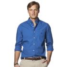 Big & Tall Chaps Classic-fit Solid Poplin Button-down Shirt, Men's, Size: Xl Tall, Blue