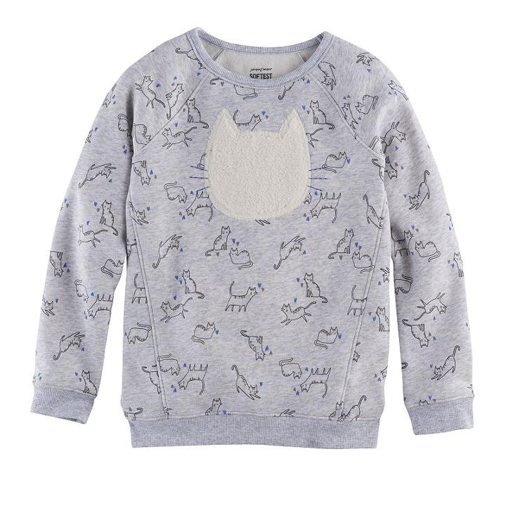 Girls 4-10 Jumping Beans&reg; Crossover Pullover, Size: 8, Light Grey