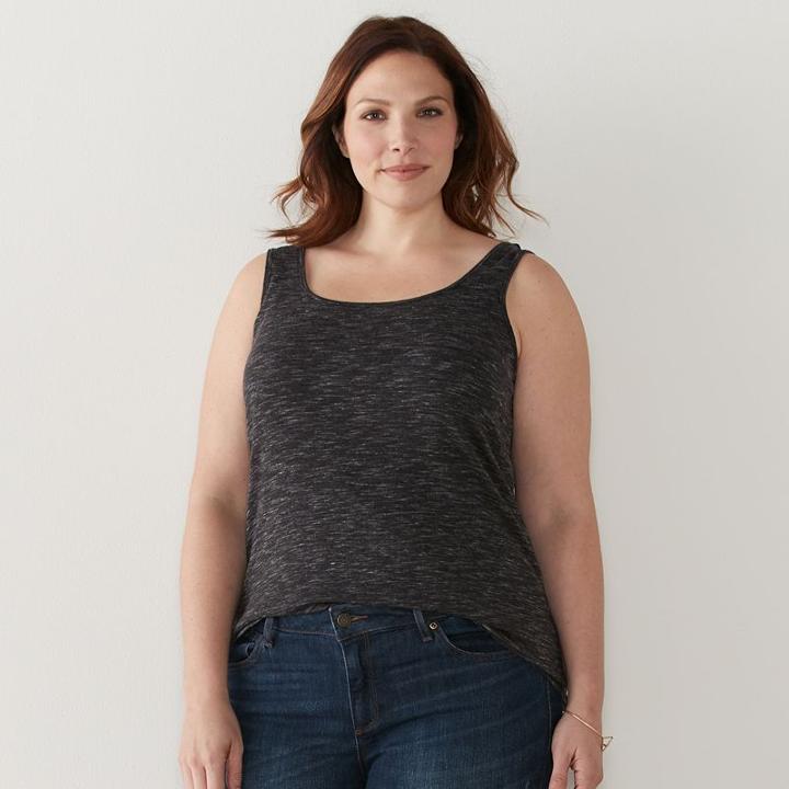 Plus Size Sonoma Goods For Life&trade; Layering Tank, Women's, Size: 2xl, Black
