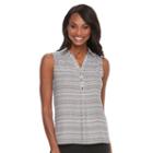 Women's Dana Buchman Printed Smocked Crepe Blouse, Size: Small, Med Beige