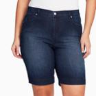 Plus Size Gloria Vanderbilt Amanda Embellished Bermuda Shorts, Women's, Size: 22 W, Blue