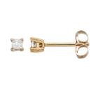 14k Gold 1/8 Carat T.w. Diamond Stud Earrings, Women's, White