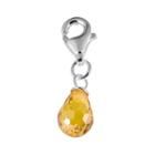 Personal Charm Sterling Silver Simulated Birthstone Teardrop Charm, Women's, Orange