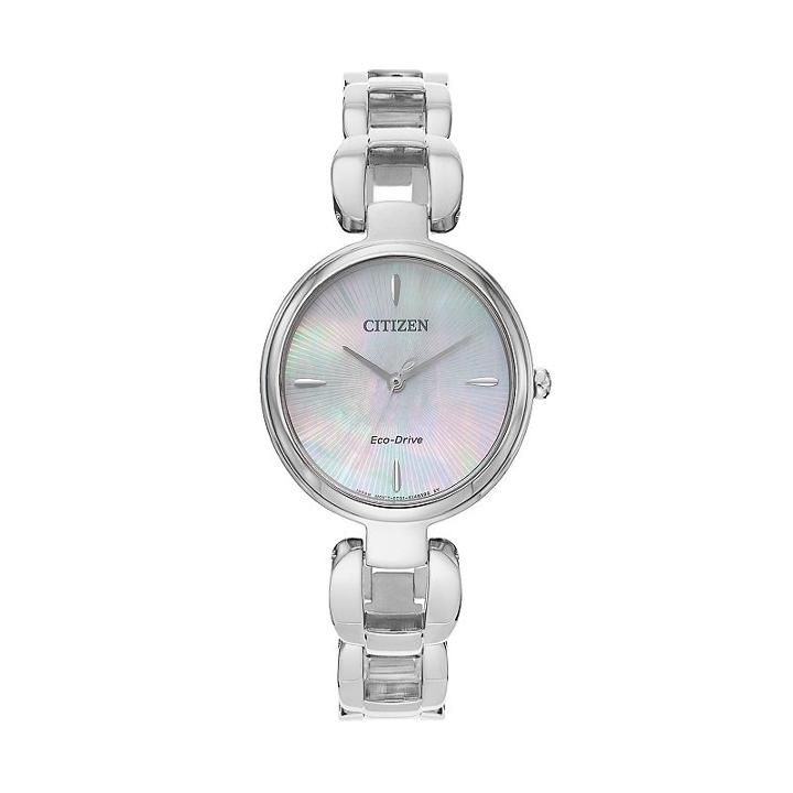Citizen Eco-drive Women's L Circle Of Time Stainless Steel Watch - Em0420-54d, Grey
