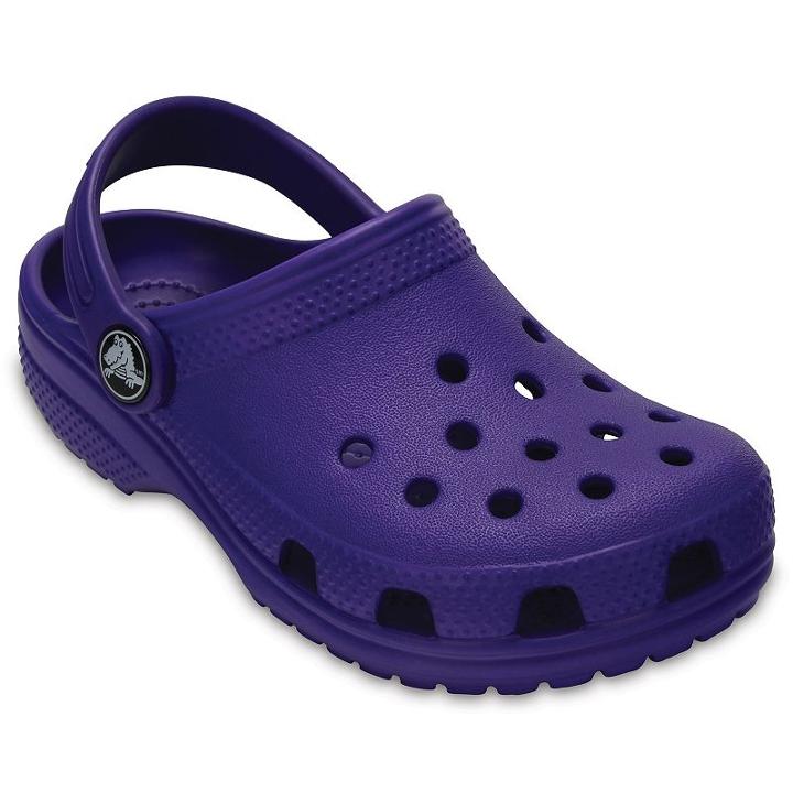 Crocs Classic Kid's Clogs, Kids Unisex, Size: 2, Drk Purple