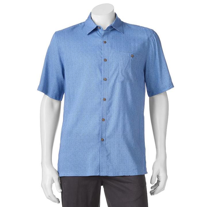 Men's Batik Bay Classic-fit Button-down Shirt, Size: Medium, Dark Blue