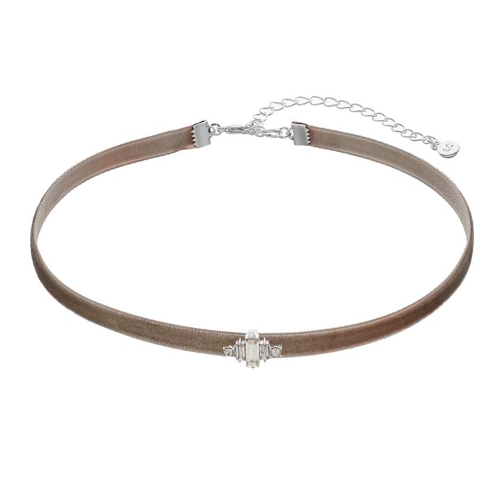 Lc Lauren Conrad Baguette Velvet Choker Necklace, Women's, Silver