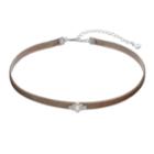 Lc Lauren Conrad Baguette Velvet Choker Necklace, Women's, Silver