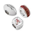 Logoart Alabama Crimson Tide Sterling Silver Crystal Bead Set, Women's, Red
