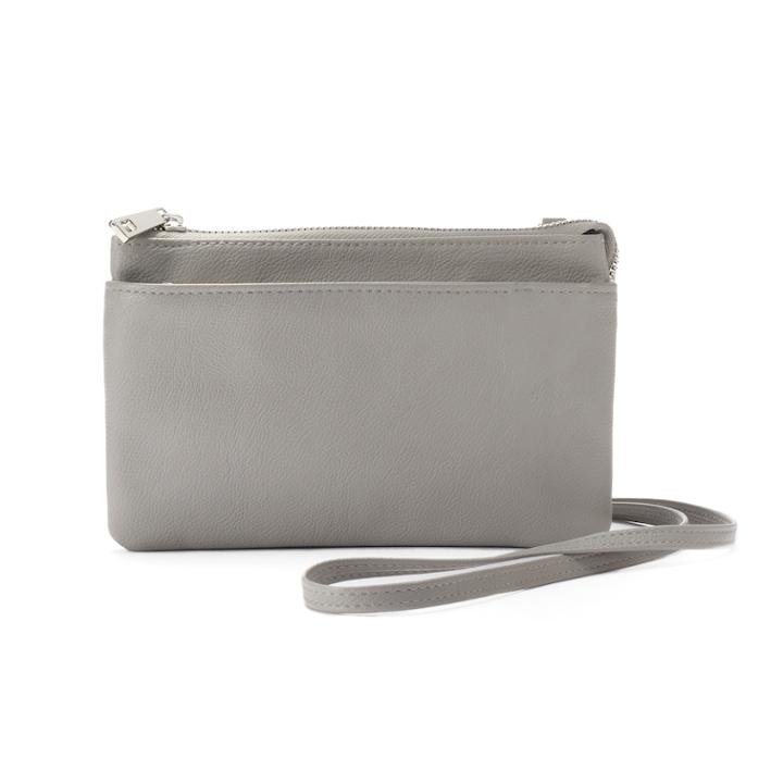 Apt. 9&reg; Baxter Rfid-blocking Double Entry Crossbody Wallet, Women's, Grey