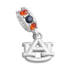 Dayna U Auburn Tigers Sterling Silver Crystal Logo Charm, Women's, Multicolor