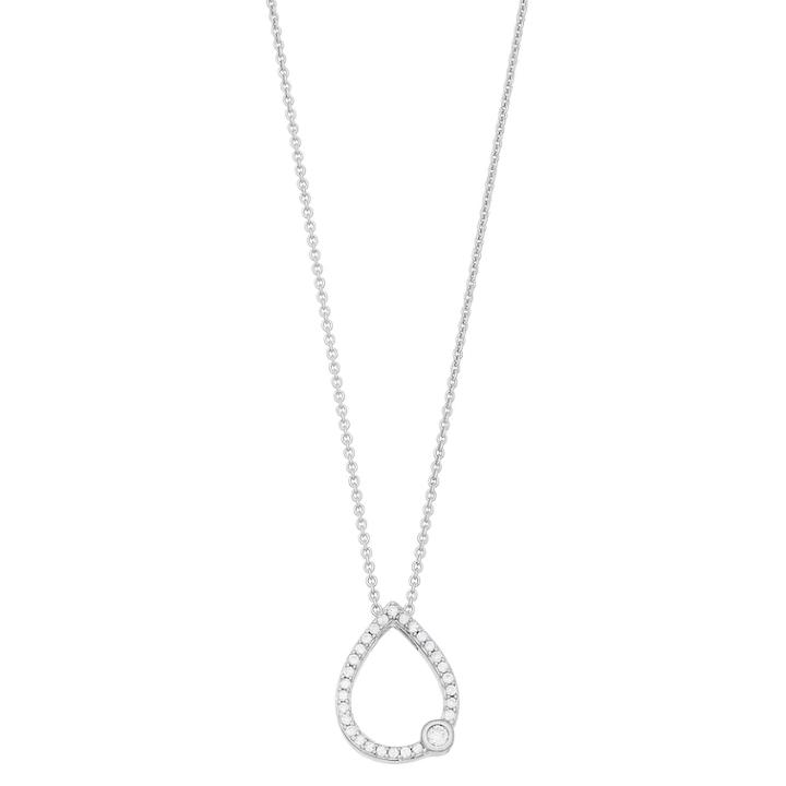 Simply Vera Vera Wang Sterling Silver 1/4 Carat T.w. Diamond Teardrop Pendant, Women's, Size: 18, White