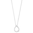 Simply Vera Vera Wang Sterling Silver 1/4 Carat T.w. Diamond Teardrop Pendant, Women's, Size: 18, White